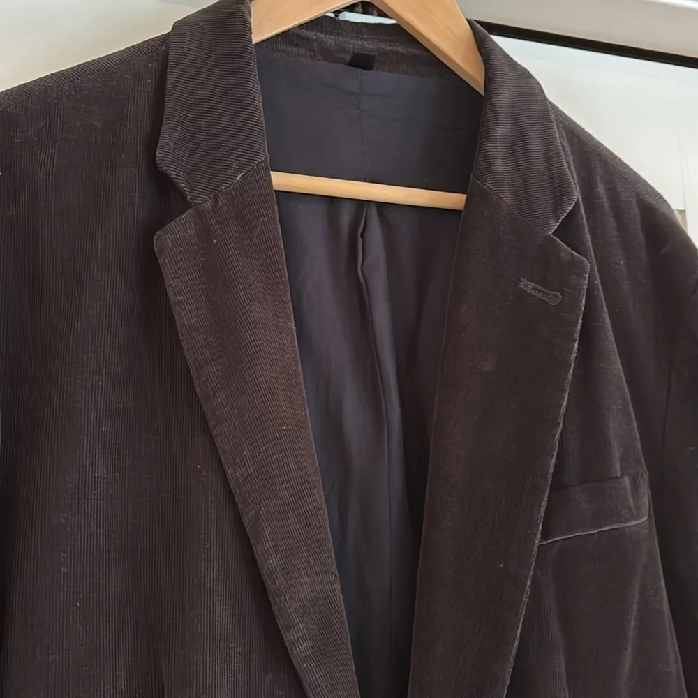 J. Crew Charcoal Gray Cotton Corduroy Blazer Two Button Lined Men’s Size Large